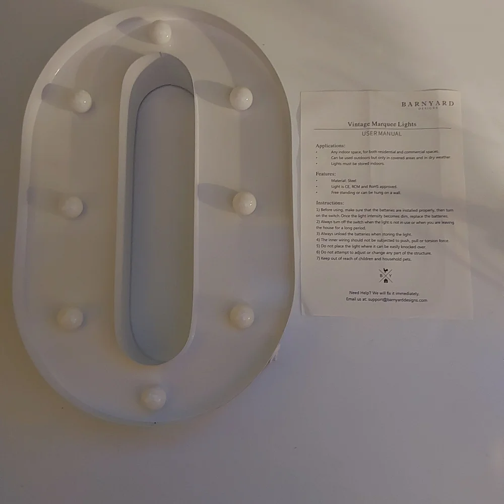 Metal White 0 Number AA Battery Light Up Wall (41)